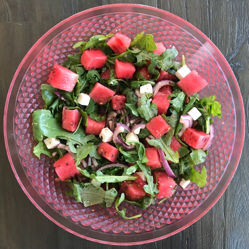 hoe maak je Salade met watermeloen en feta